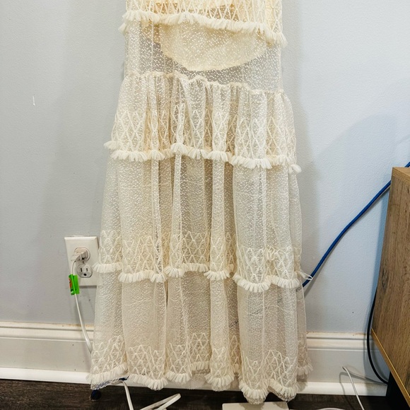 NWOT Vici Cream Tiered Ruffled Maxi Gown - Picture 3 of 11